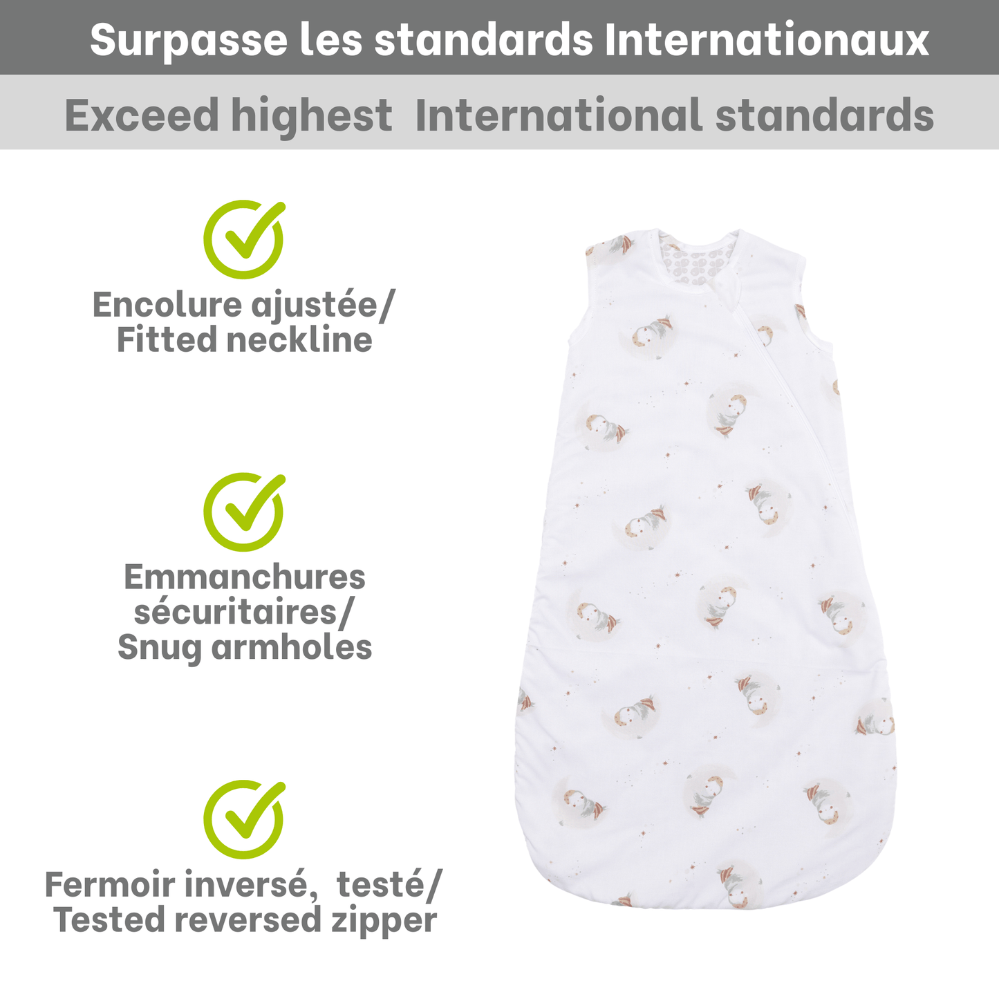 Woven cotton sleep sack - Owls (2 tog)