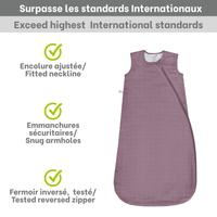 Cotton muslin sleep sack - Plum (0.7 tog)