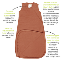 Quilted bamboo sleep sack - Cayenne (1.0 tog)