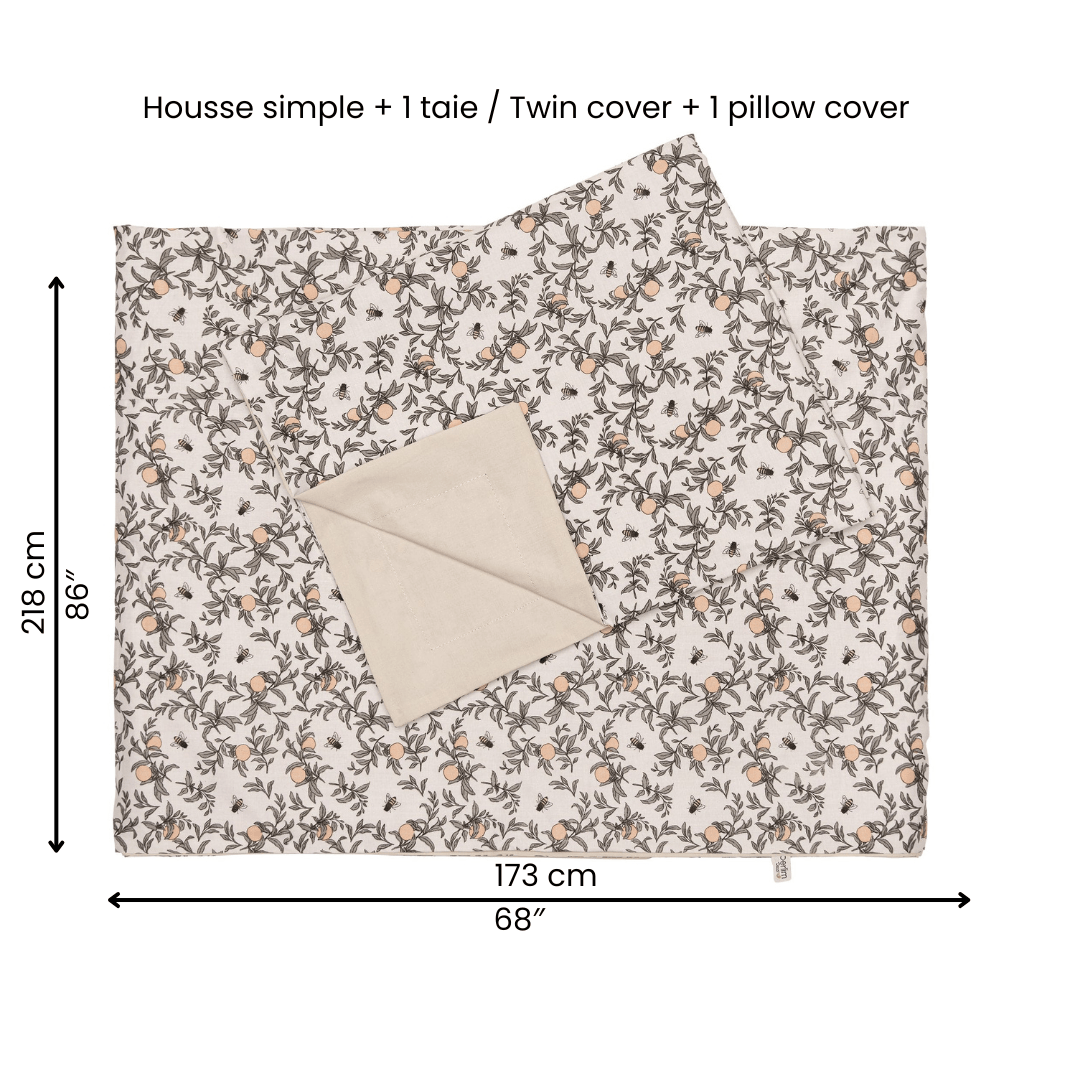 Housse de couette 39" + cache-oreiller - Abeilles par Solange Pilote