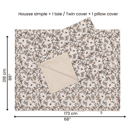 Housse de couette 39" + cache-oreiller - Abeilles par Solange Pilote