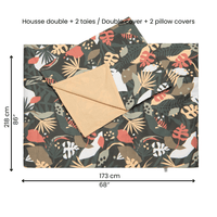Housse de lit 54'' et 2 cache-oreillers - Tropical