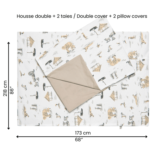 Housse de couette 39" + cache-oreiller - Safari