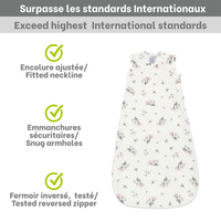 Quilted bamboo sleep sack - Watercolor Flowers (2.5 togs)