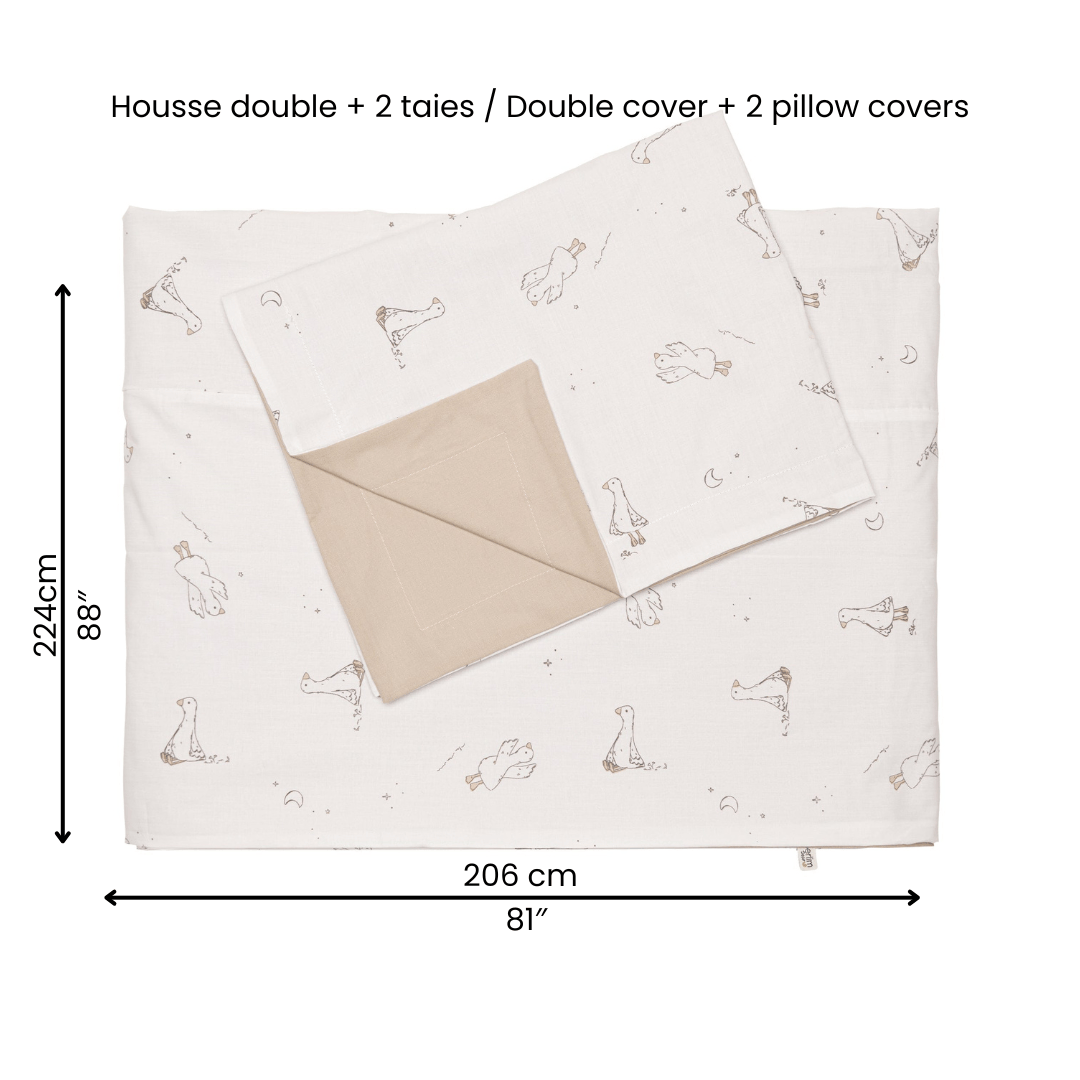 Housse de lit 54'' et 2 cache-oreillers - Petites Oies