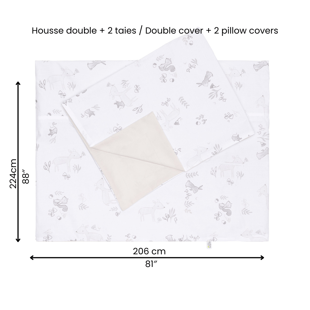 Housse de lit 54'' et 2 cache-oreillers - Forêt