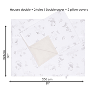 Housse de lit 54'' et 2 cache-oreillers - Forêt