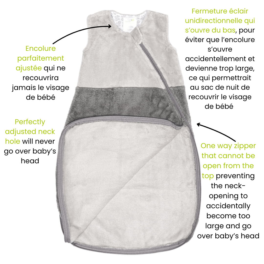 Plush sleep sack - Gray solid (1.5 togs)