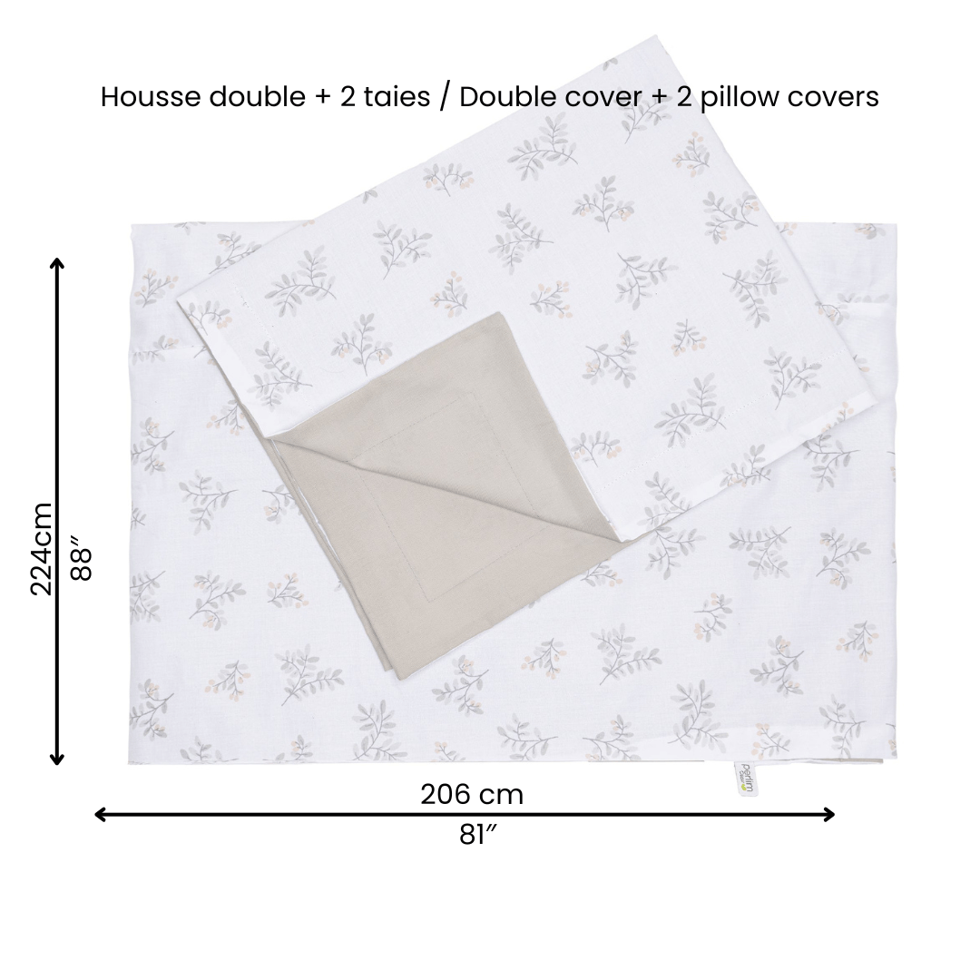 Double duvet cover set - Leaves