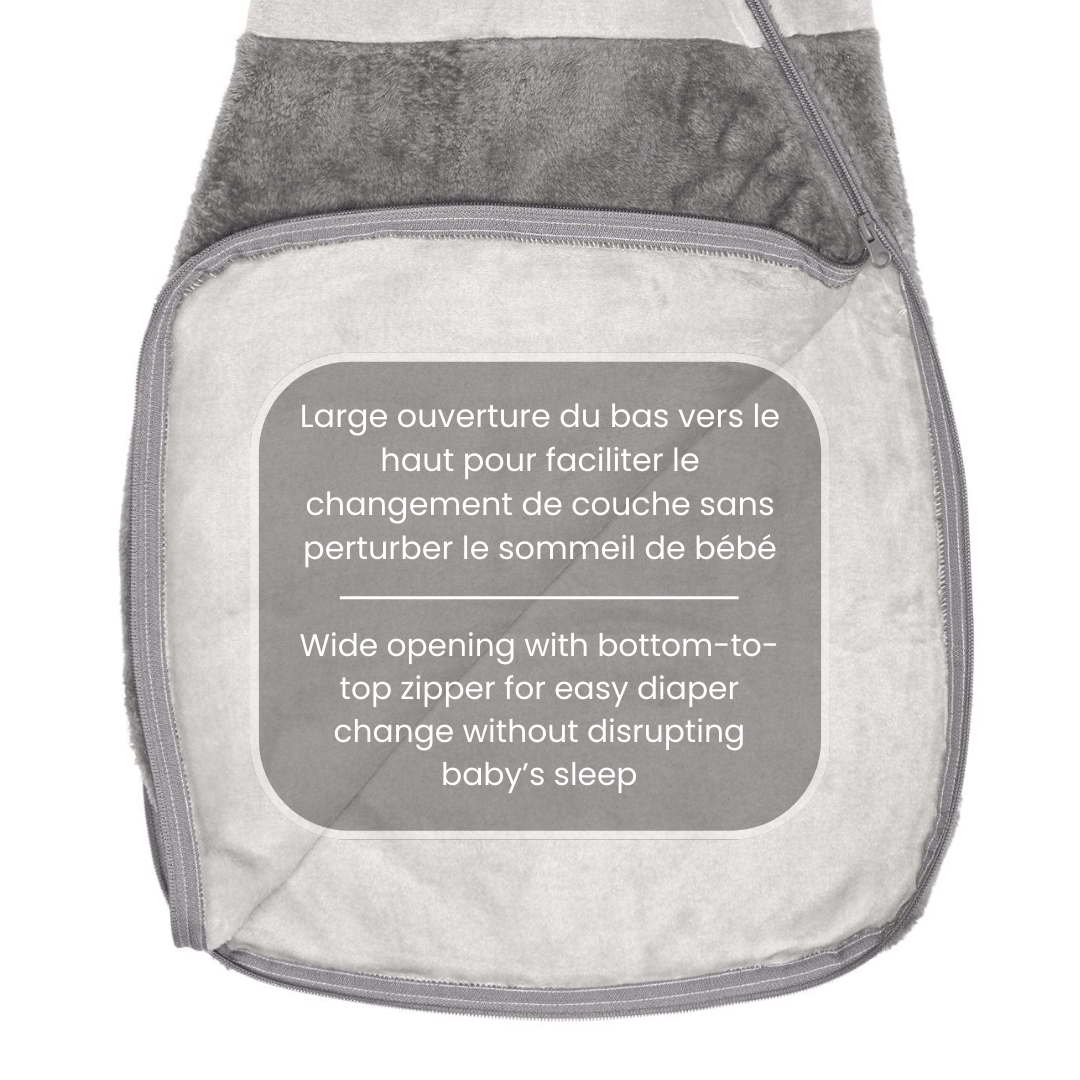 Plush sleep sack - Gray solid (1.5 togs)