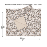 Housse de lit 54'' et 2 cache-oreillers - Abeilles par Solange Pilote