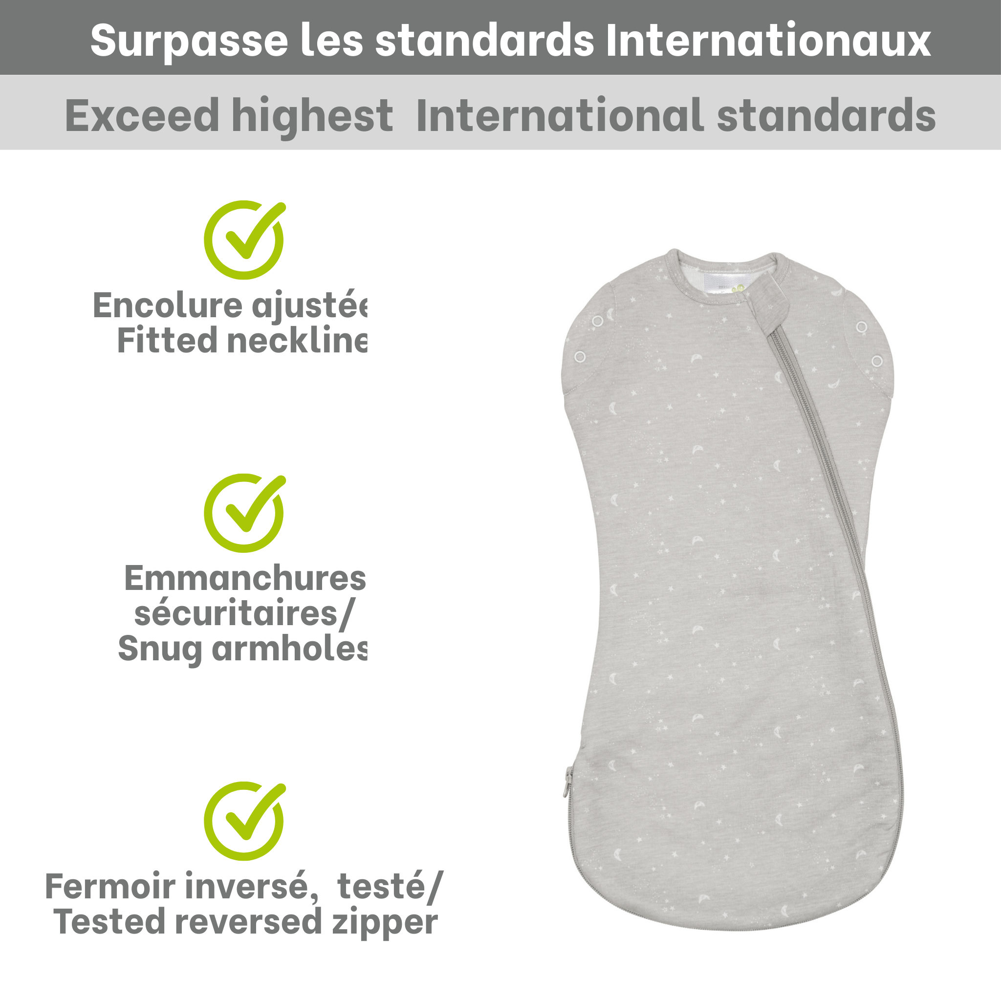 Bamboo newborn sleep sack - Moon (1.0 tog)