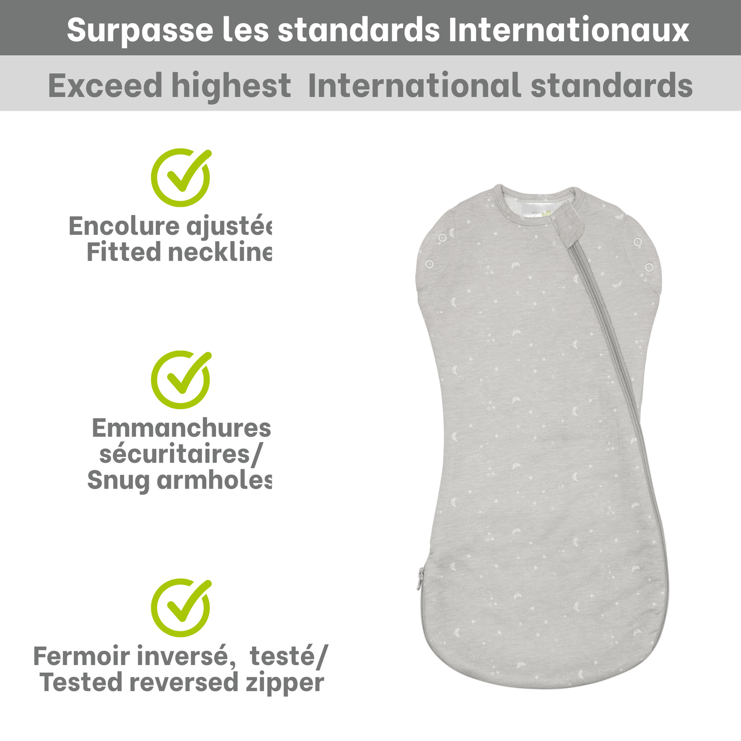 Bamboo newborn sleep sack - Moon (1.0 tog)