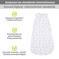 Woven cotton sleep bag - Leaves (2.0 togs)