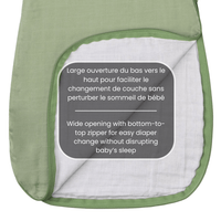 Cotton muslin sleep sack - Kaki (0.7 tog)