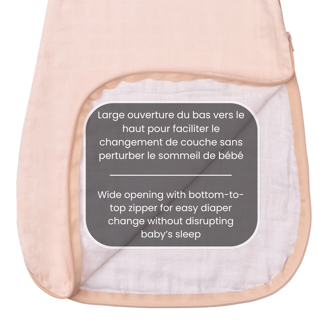 Sac de nuit mousseline de coton - Rose (0.7 tog)