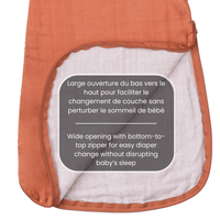 Cotton muslin sleep sack - Cinnamon (0.7 tog)