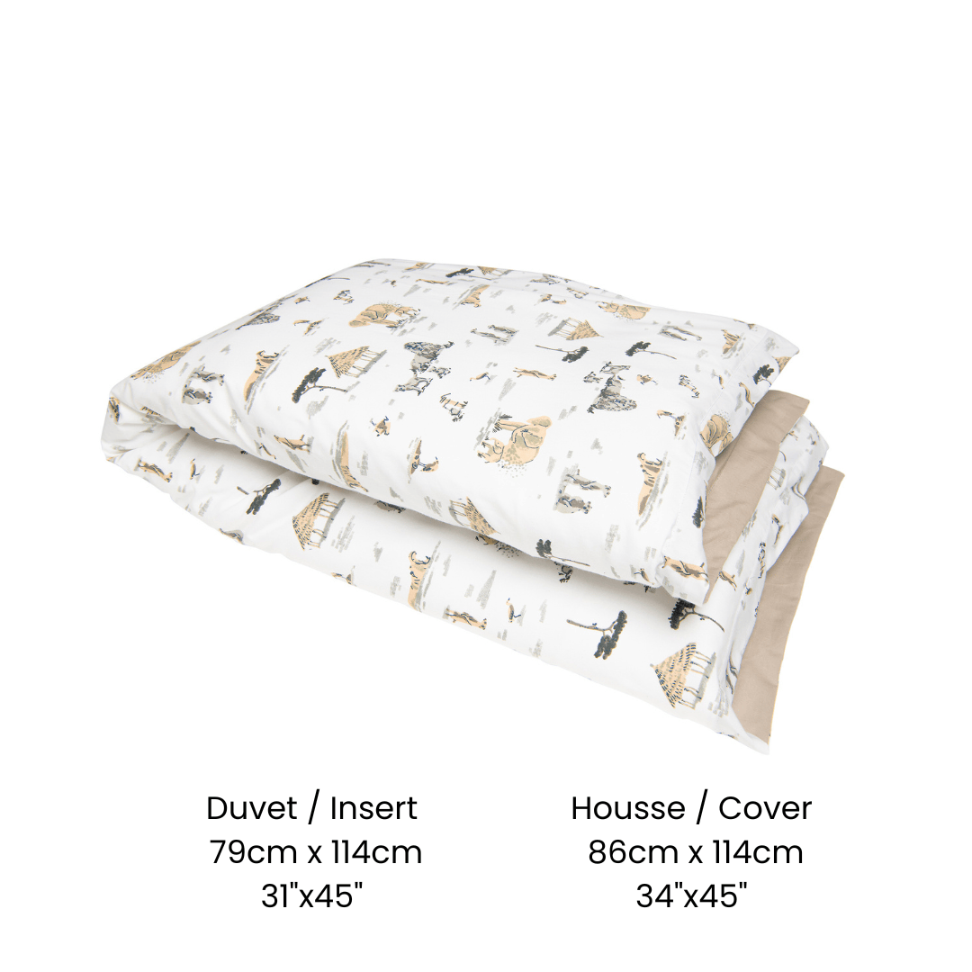 Housse et couette pour lit de bébé - Safari