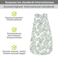Woven cotton sleep sack - Tropical green (2.0 togs)