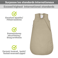 Quilted bamboo sleep sack - Taupe (1.0 tog)