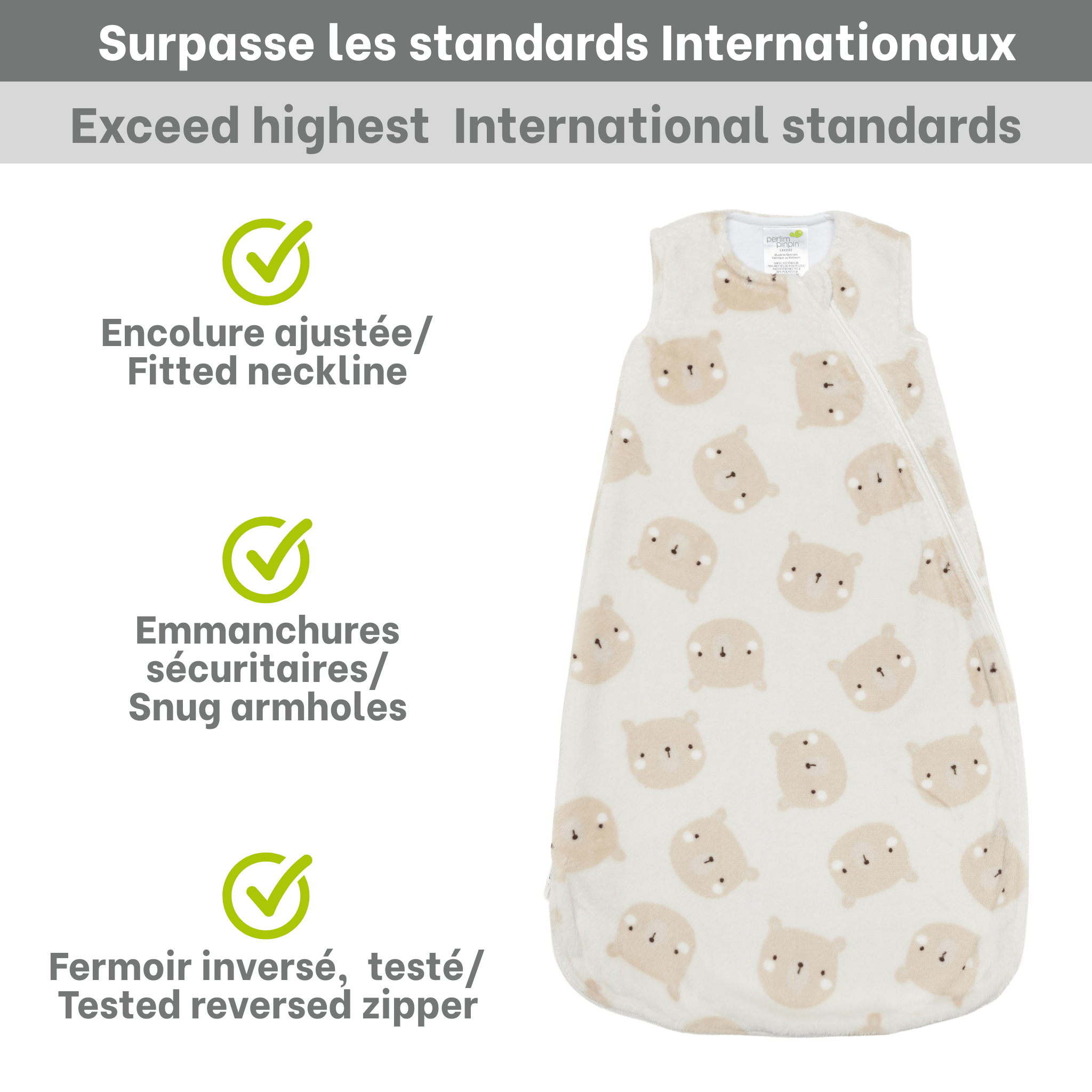 Plush sleep sack - Bears (1.5 togs)