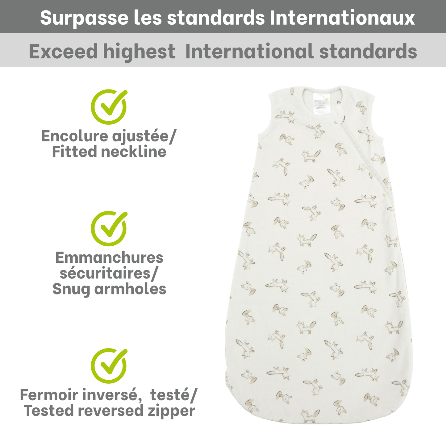 Velvet sleep sack - Fox (1.0 tog)