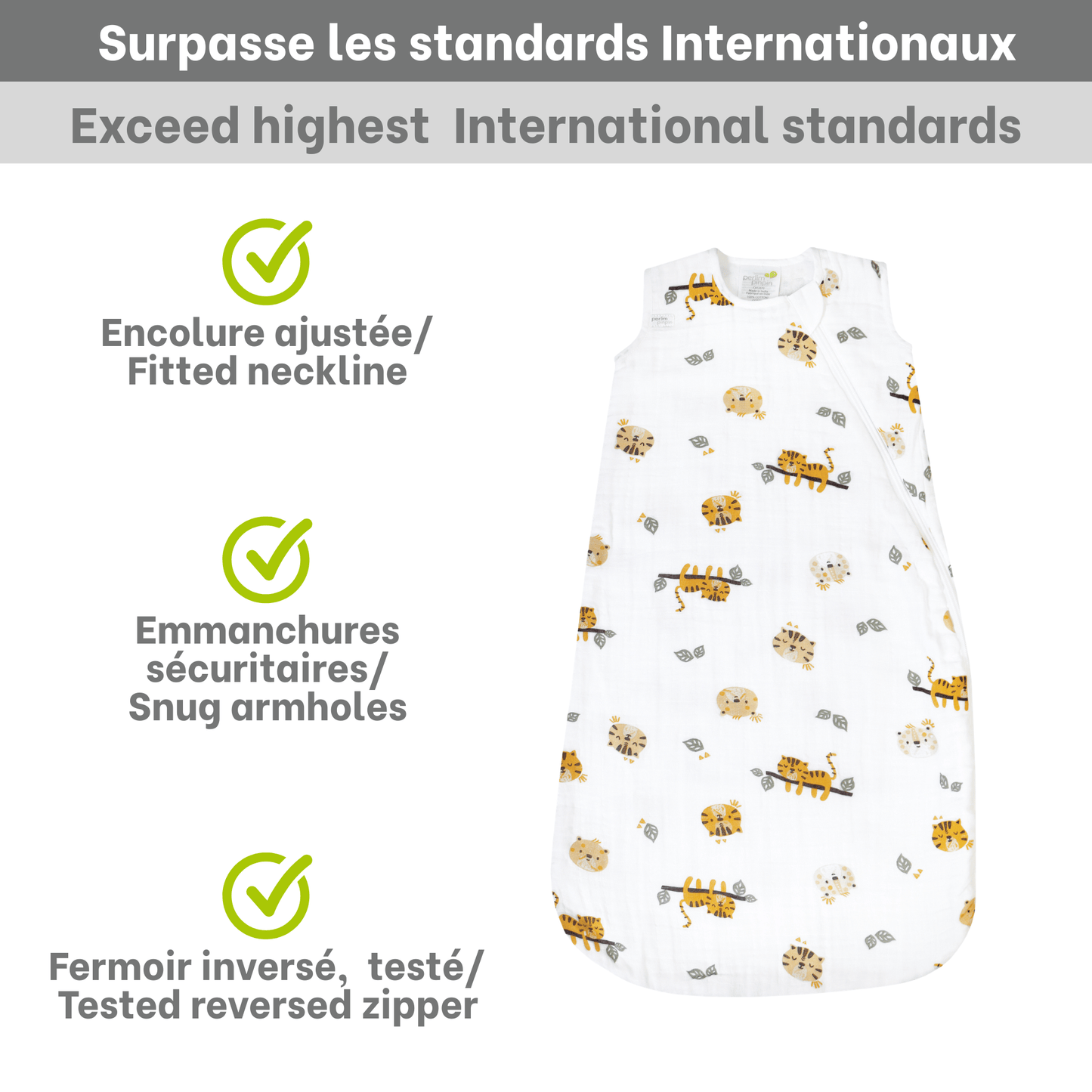 Cotton muslin sleep sack - Jungle (0.7 tog)
