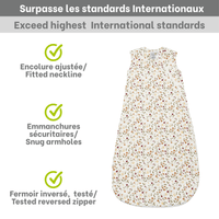 Quilted bamboo sleep bag - Floral (1.0 tog)