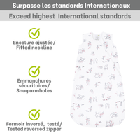 Cotton muslin sleep sack - Bunnies (0.7 tog)