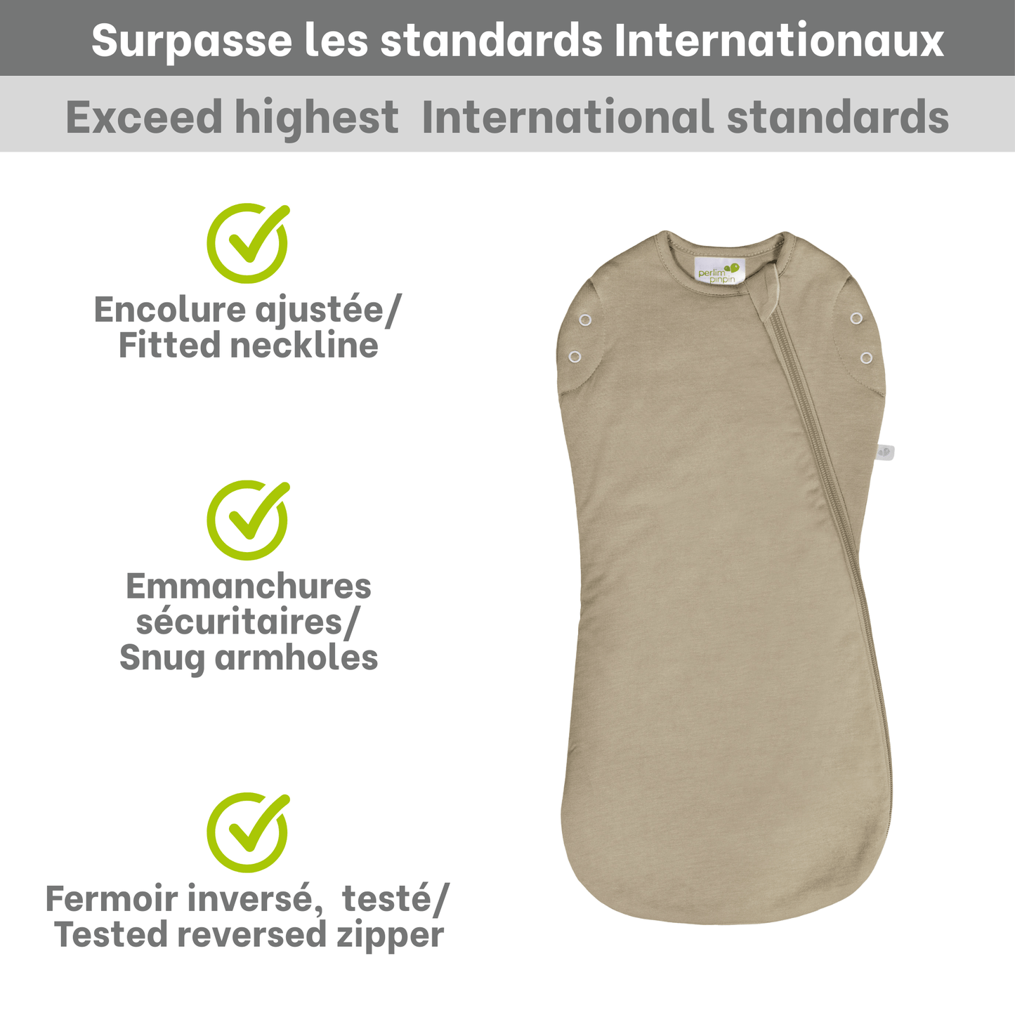 Bamboo newborn sleep sack - Taupe (1.0 tog)