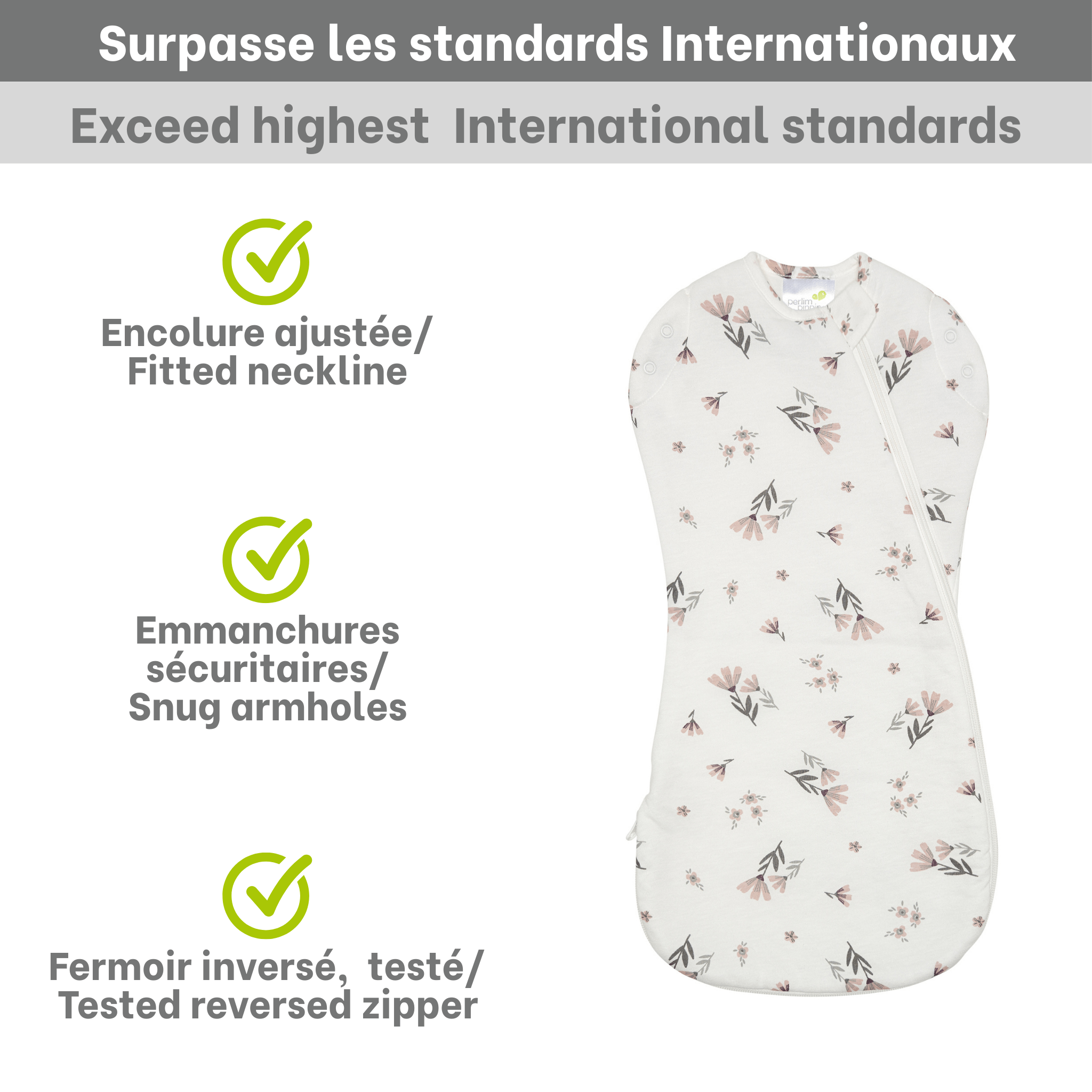 Bamboo newborn sleep sack - Watercolor Flowers (1.0 tog)