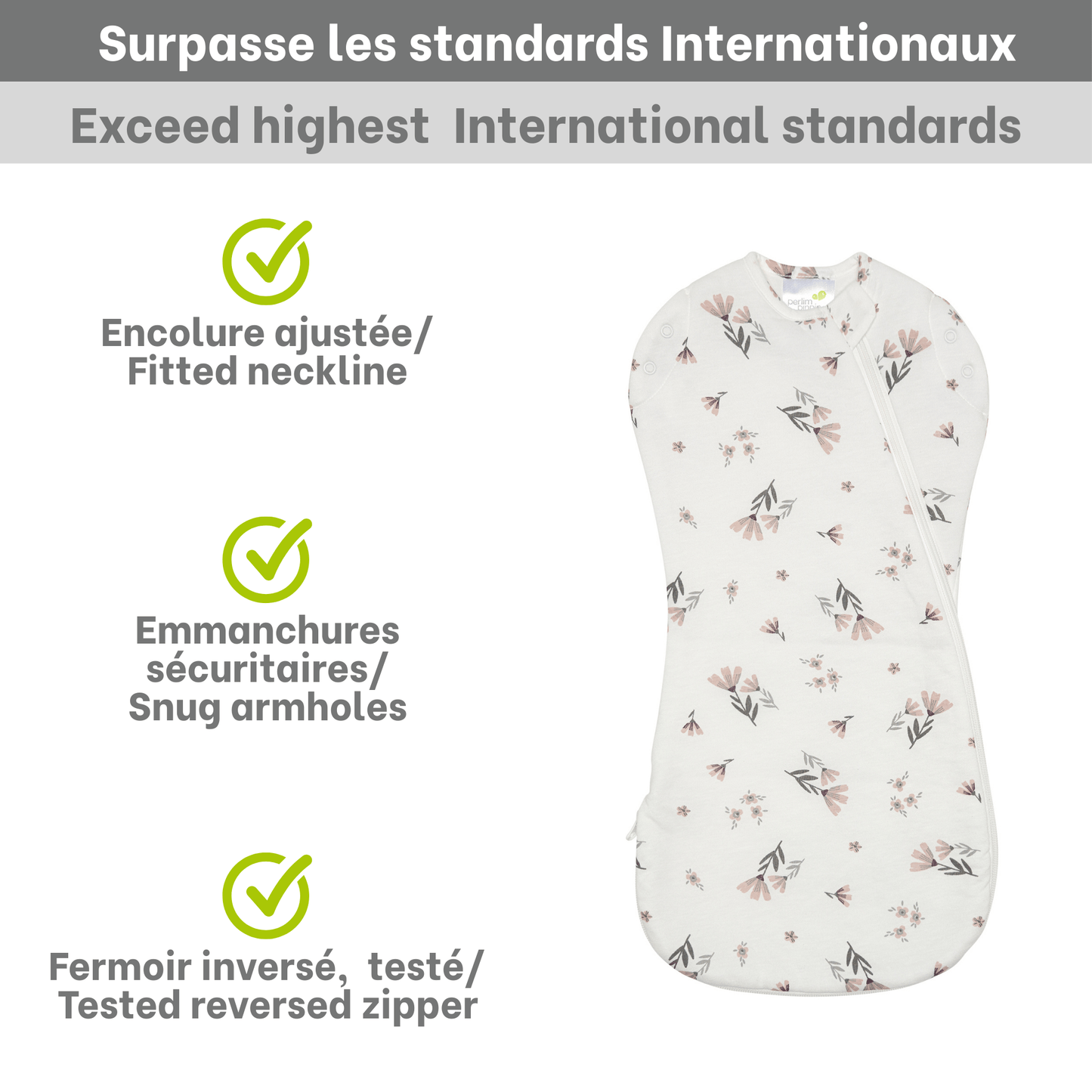 Bamboo newborn sleep sack - Watercolor Flowers (1.0 tog)