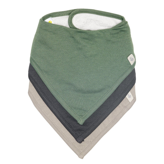 Bamboo bibs pack (3) - Hunter Charcoal Taupe