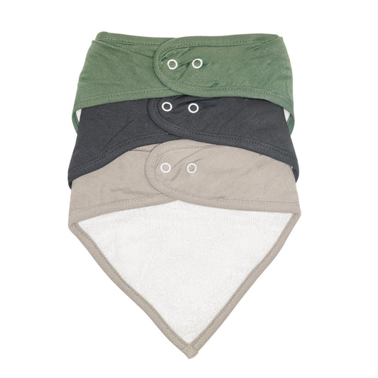 Bamboo bibs pack (3) - Hunter Charcoal Taupe