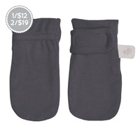 Newborn bamboo scratch mittens - Charcoal