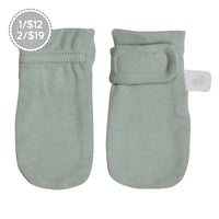 Newborn bamboo scratch mittens - Moss Green