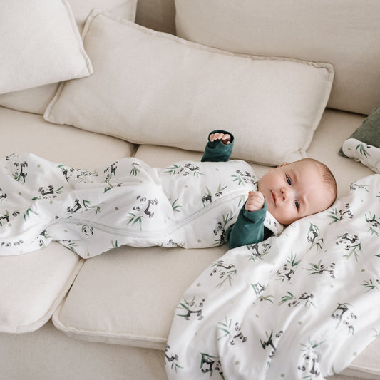 Quilted bamboo sleep sack - Pandas (1.0 tog)