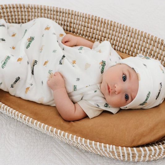 Newborn bamboo knotted hat - Prairies