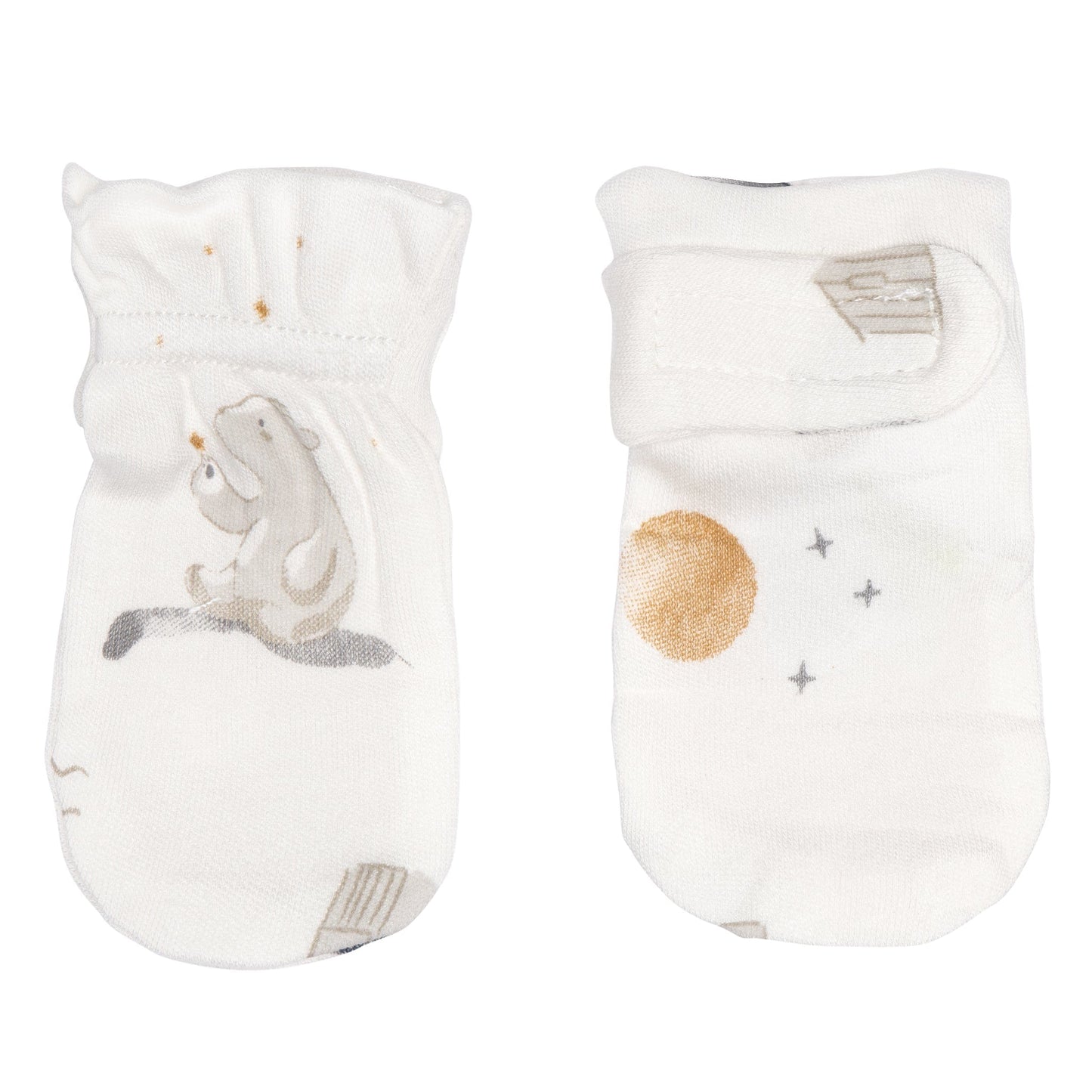 Newborn bamboo scratch mittens - Full Moon