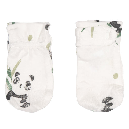 Newborn bamboo scratch mittens - Pandas