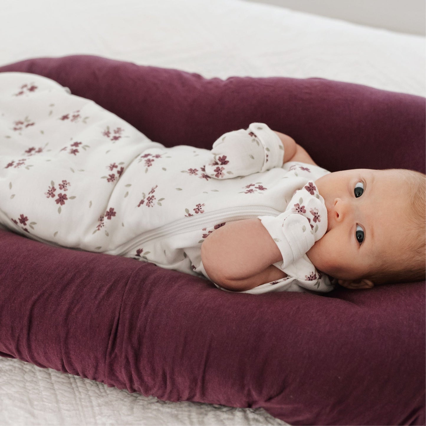 Bamboo newborn sleep bag - Malvas (1.0 tog)