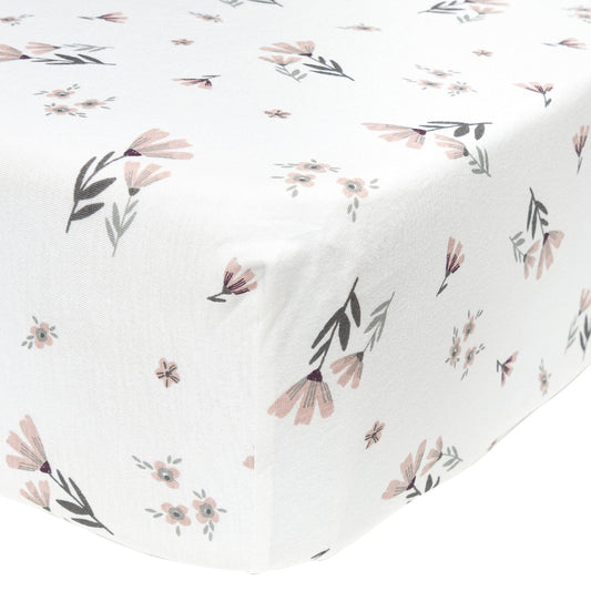 Bamboo Fitted sheet - Watercolor Flowers