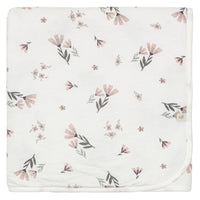 Couverture de bambou - Fleurs aquarelle