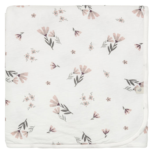 Couverture de bambou - Fleurs aquarelle