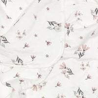 Couverture de bambou - Fleurs aquarelle