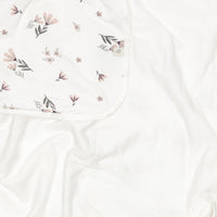 Couverture de bambou - Fleurs aquarelle
