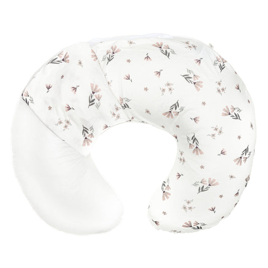 Coussin d'allaitement en bambou - Fleurs aquarelle
