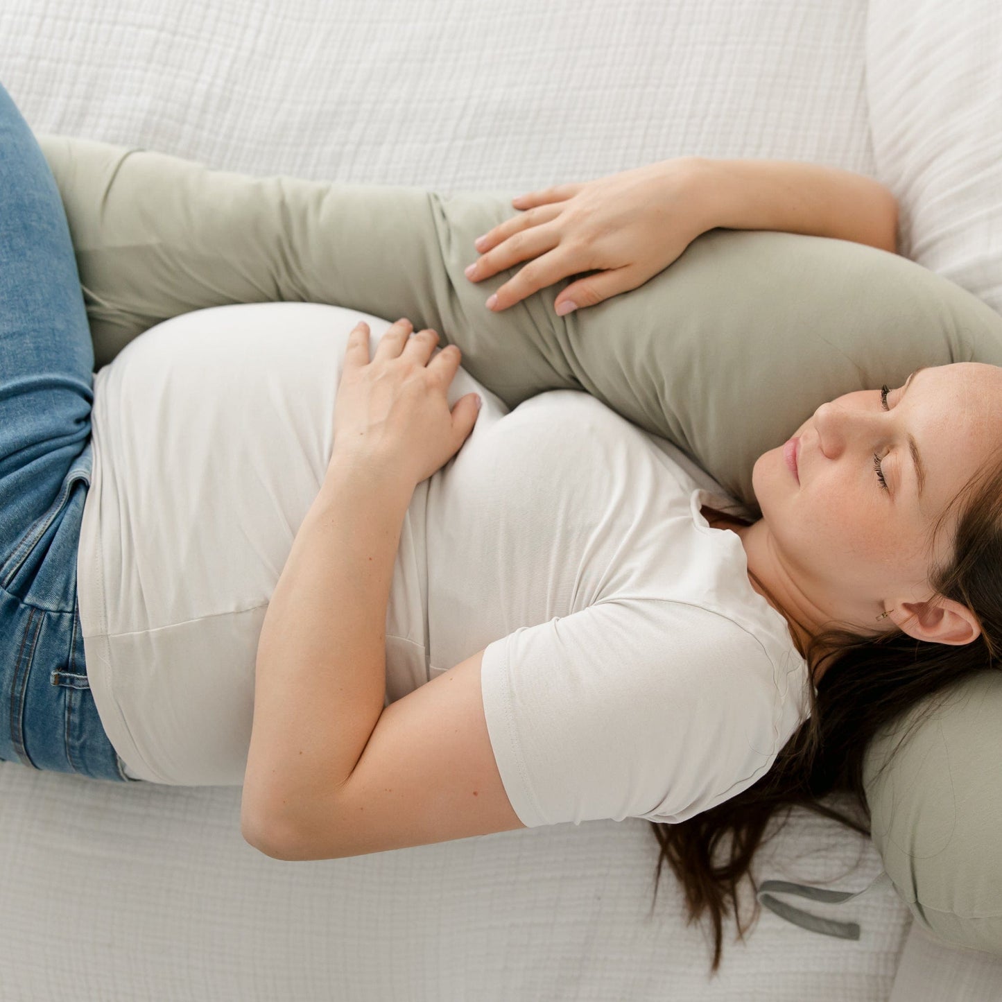 Bamboo multifunctional pregnancy pillow - Lotus