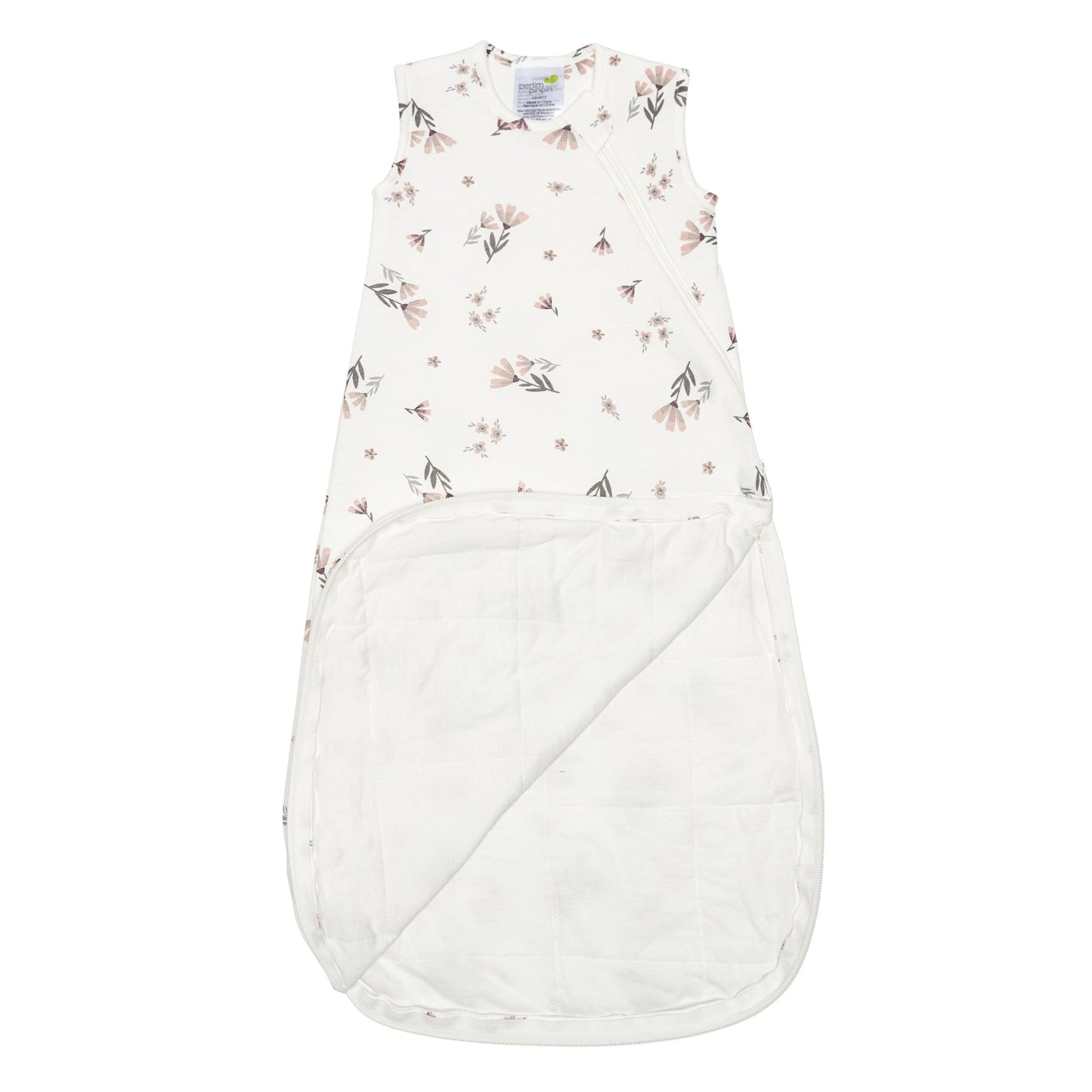 Quilted bamboo sleep sack - Watercolor Flowers (2.5 togs)
