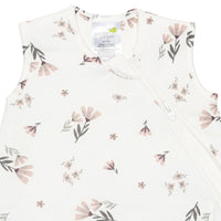 Quilted bamboo sleep sack - Watercolor Flowers (2.5 togs)